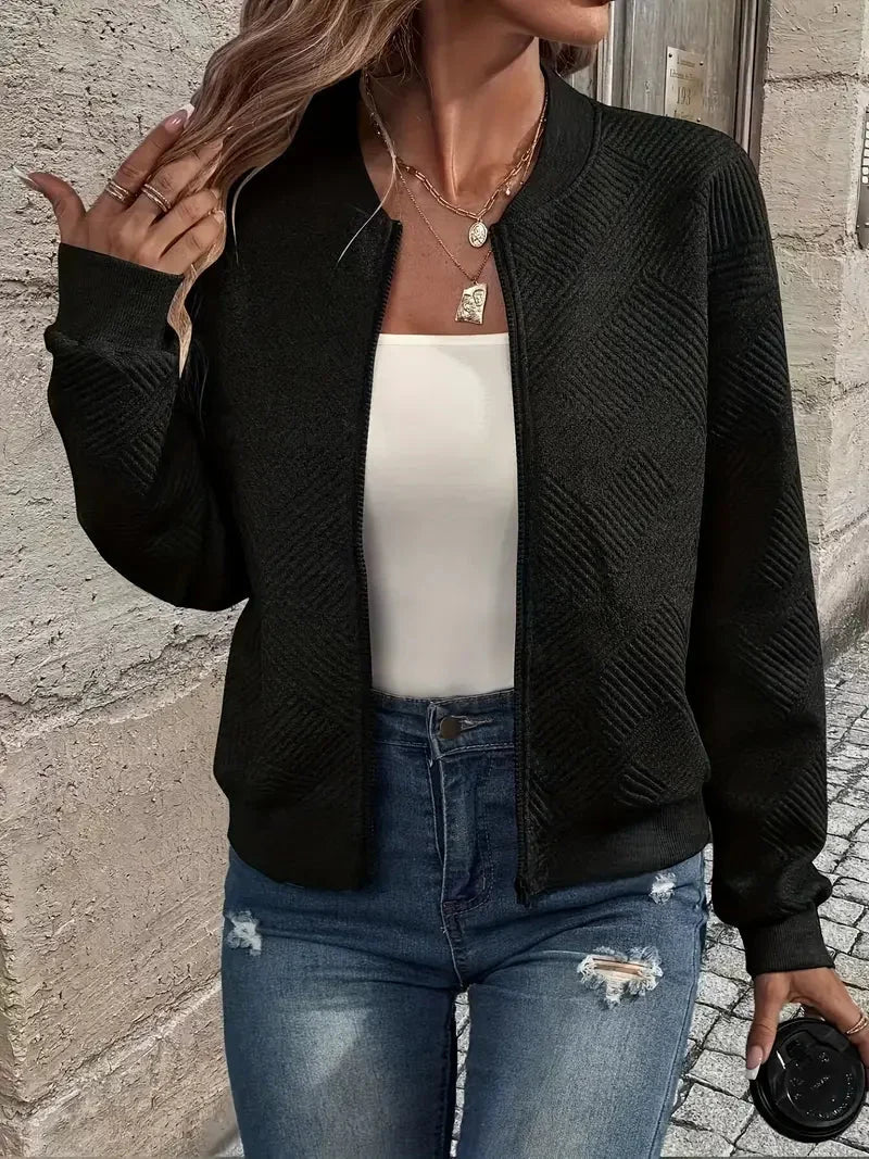 Jessica | Damen Strickjacke mit Reißverschluss und Struktur 6
