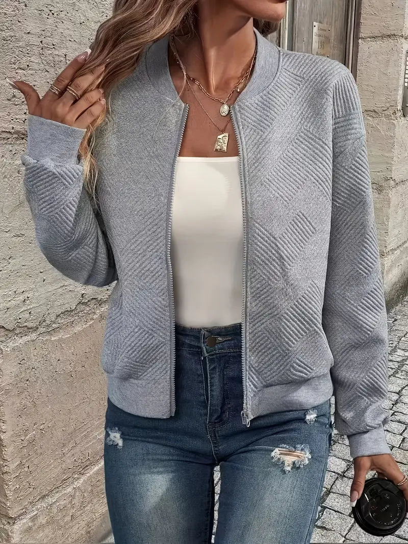 Jessica | Damen Strickjacke mit Reißverschluss und Struktur 7