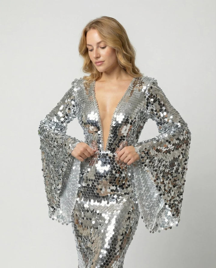 Lena | Damen Pailletten Partykleid Abendkleid glitzernd festlich 0