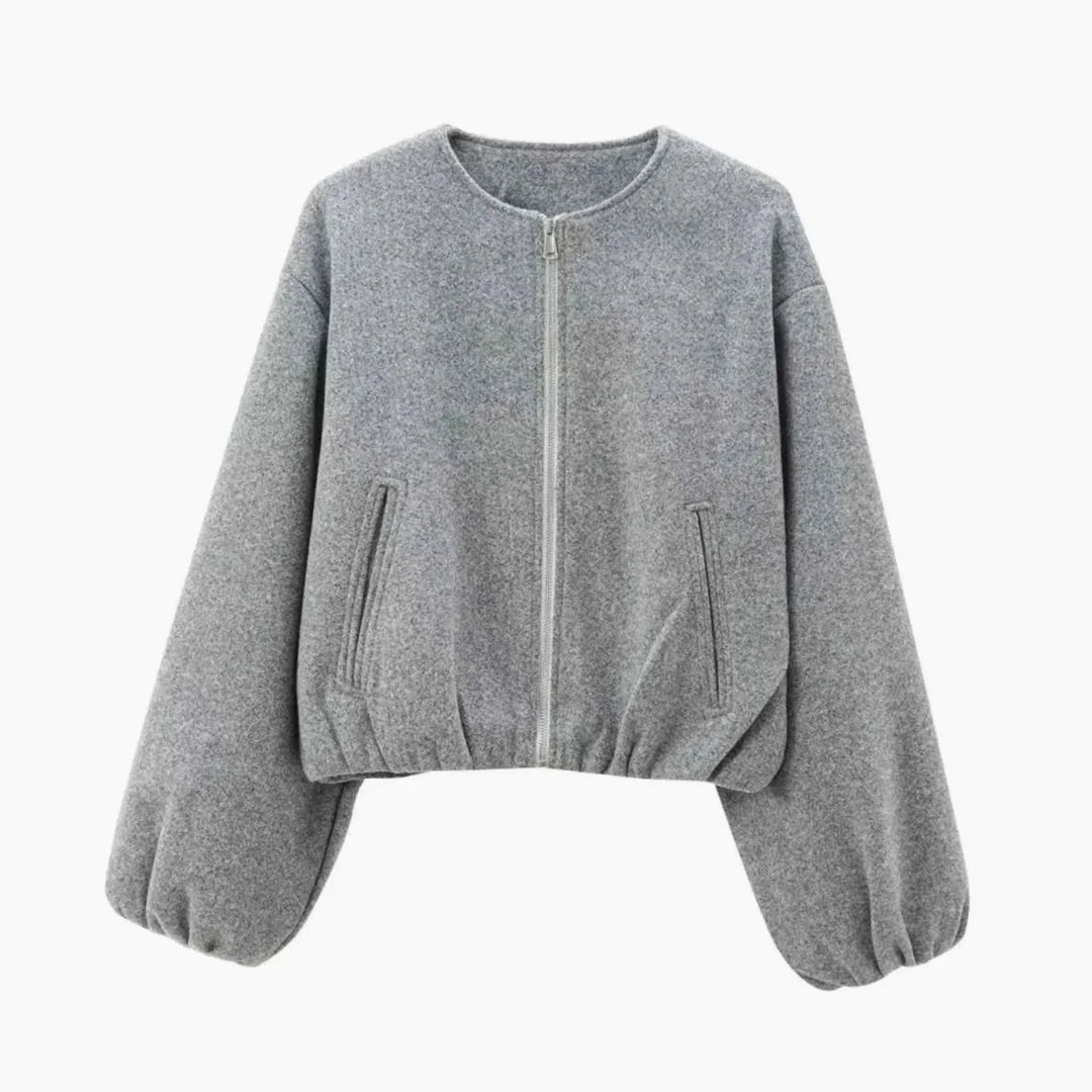 Leonie | Damen Oversized Bomberjacke mit Ballonärmeln und Reißverschluss 2
