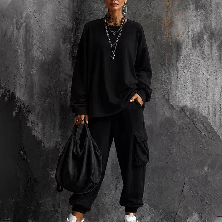 Lotta | Damen Zweiteiler mit Rundhals-Shirt und Cargohose 0