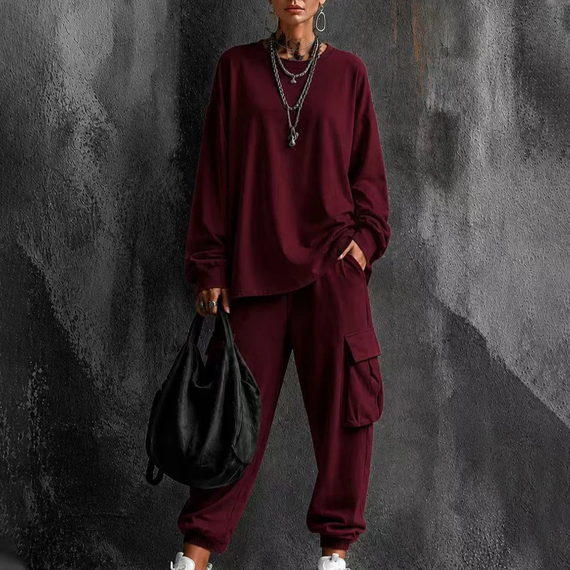 Lotta | Damen Zweiteiler mit Rundhals-Shirt und Cargohose 5