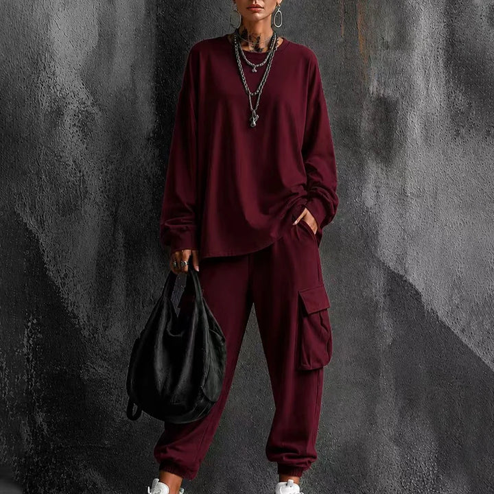 Lotta | Damen Zweiteiler mit Rundhals-Shirt und Cargohose 5