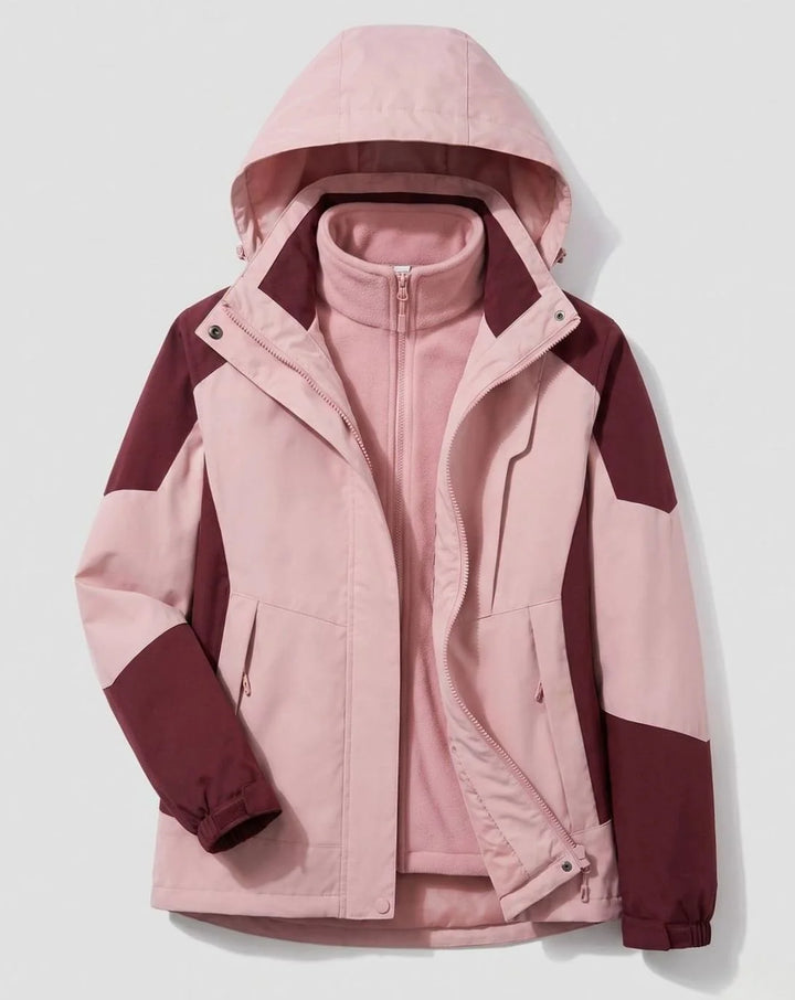 Luisa | Damen Wasserdichte Outdoor-Jacke mit Kapuze Atmungsaktiv Zweilagig 22