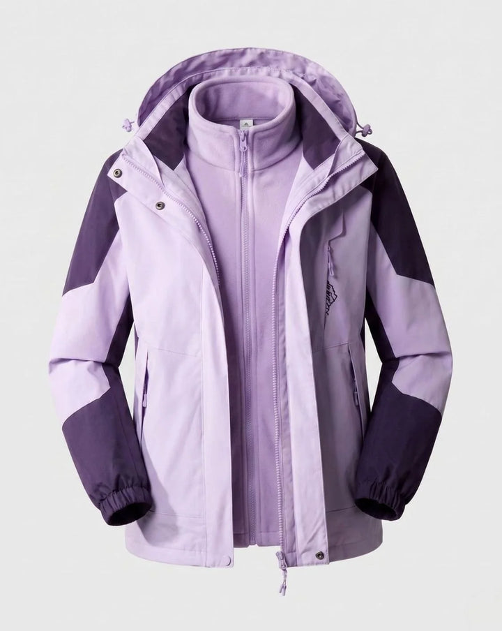 Luisa | Damen Wasserdichte Outdoor-Jacke mit Kapuze Atmungsaktiv Zweilagig 26