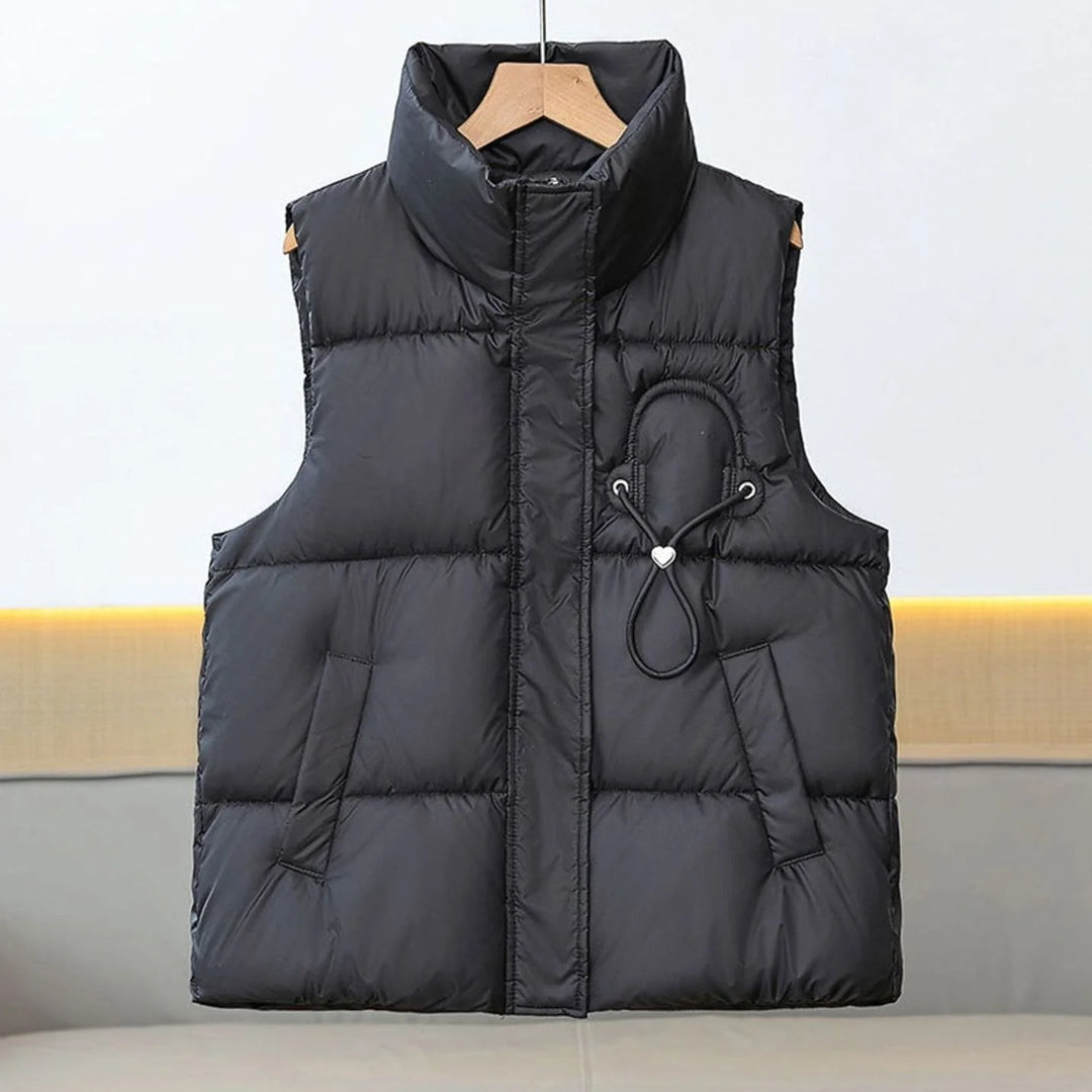 Marie | Damen Steppweste Bodywarmer Stehkragen Kordelapplikation Kurzschnitt 1