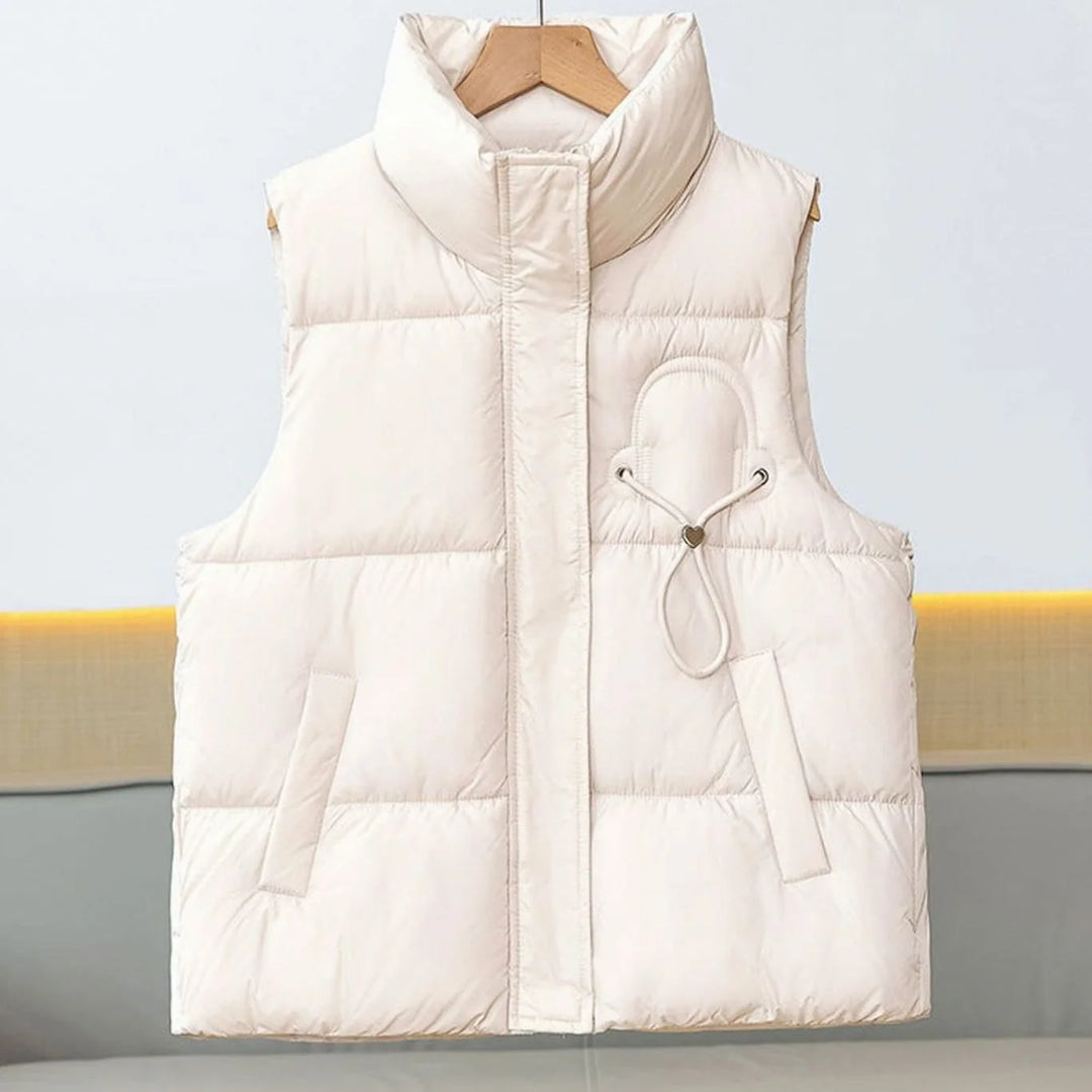 Marie | Damen Steppweste Bodywarmer Stehkragen Kordelapplikation Kurzschnitt 2