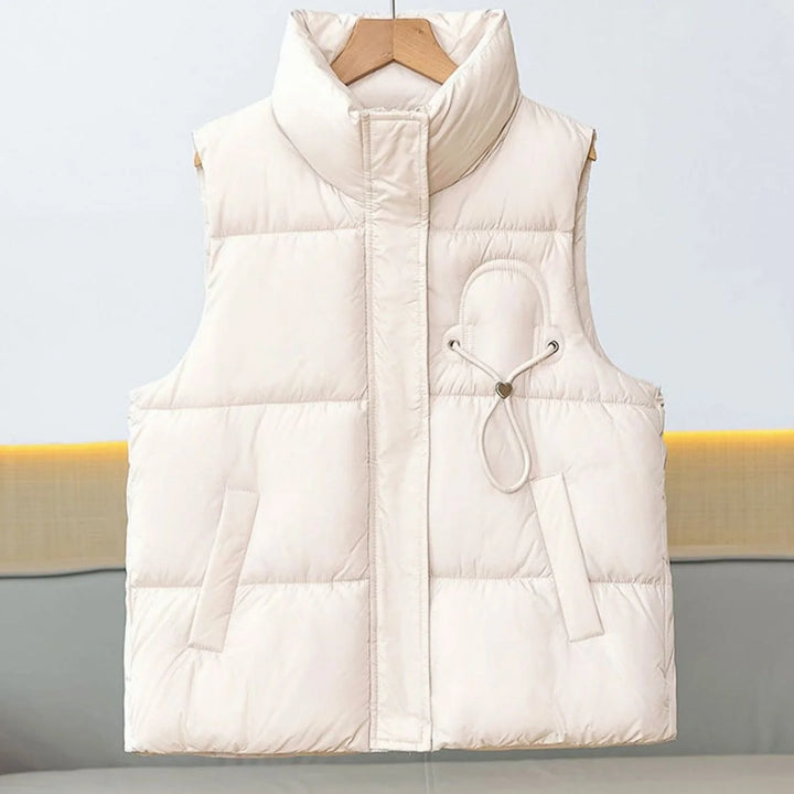 Marie | Damen Steppweste Bodywarmer Stehkragen Kordelapplikation Kurzschnitt 2