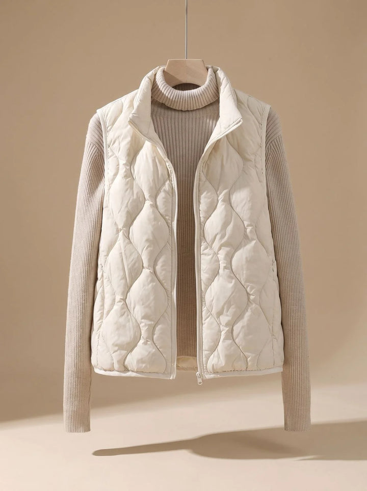 Marlene | Damen Steppweste Bodywarmer mit Stehkragen und Taschen 0