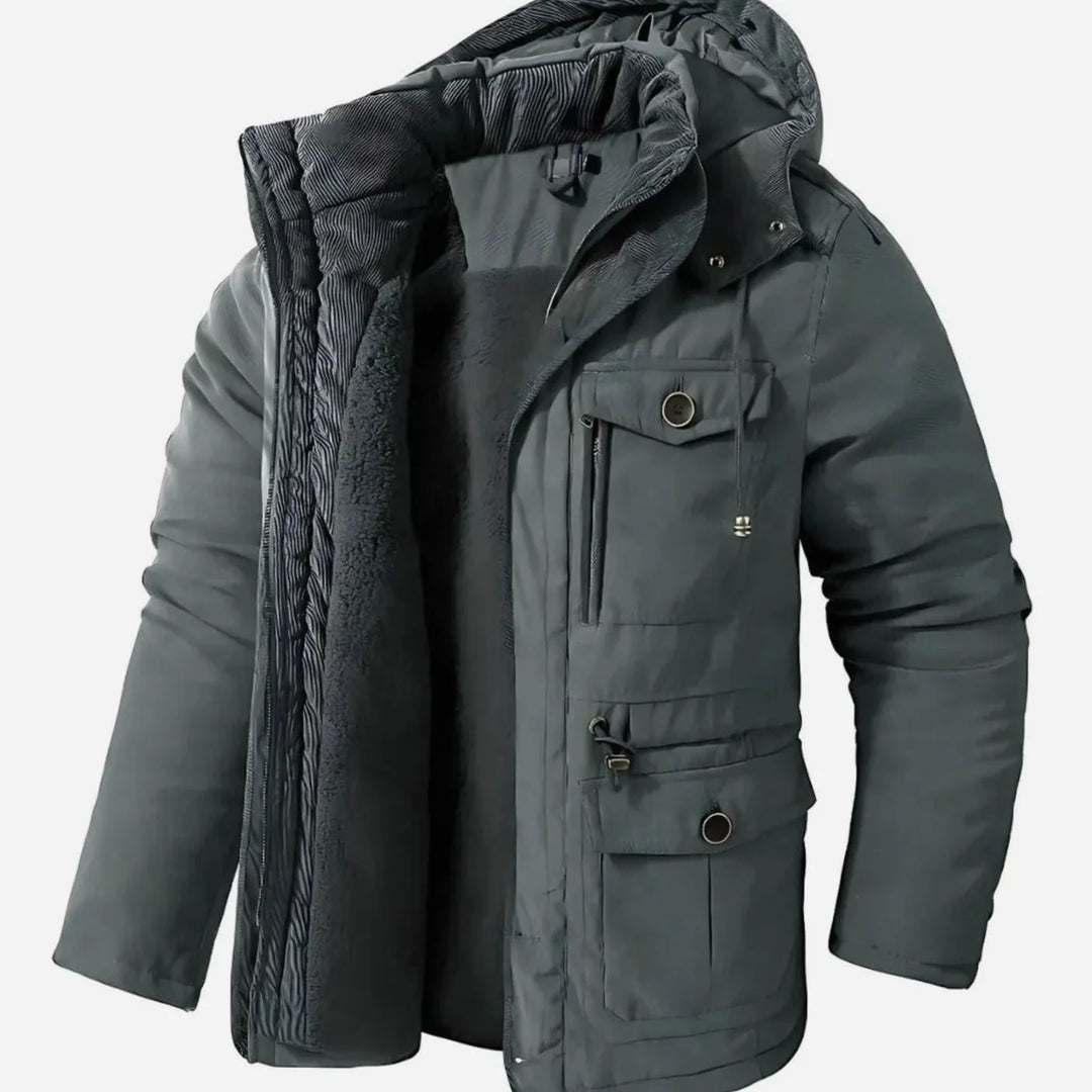 Matthias | Herren Winterjacke Wasser- und Winddicht Fleecefutter Kapuze 2