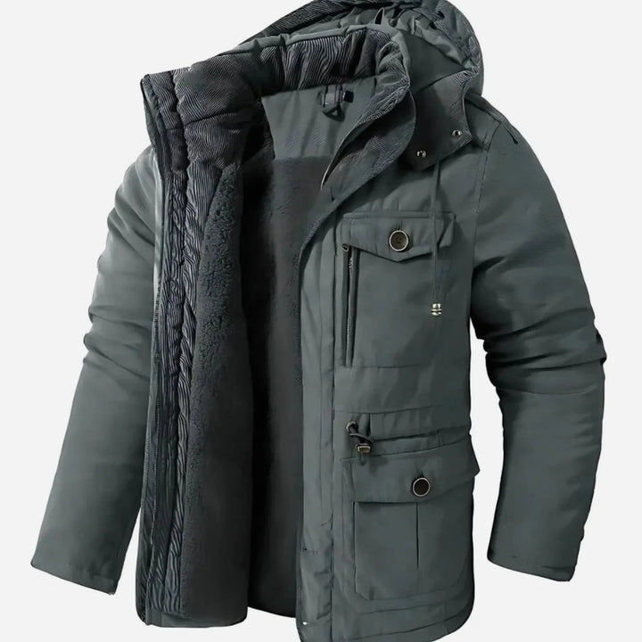 Matthias | Herren Winterjacke Wasser- und Winddicht Fleecefutter Kapuze 2