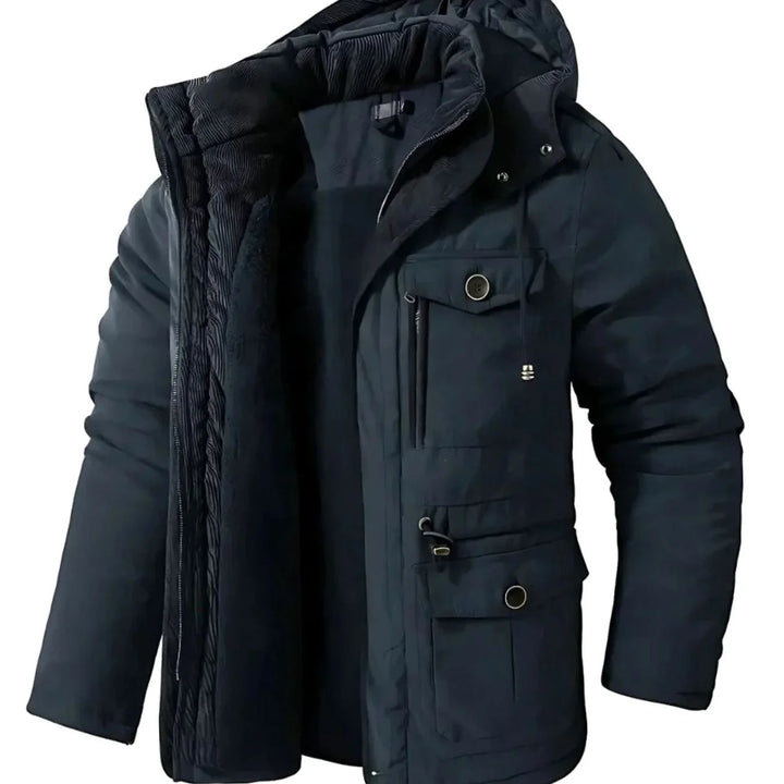 Matthias | Herren Winterjacke Wasser- und Winddicht Fleecefutter Kapuze 3