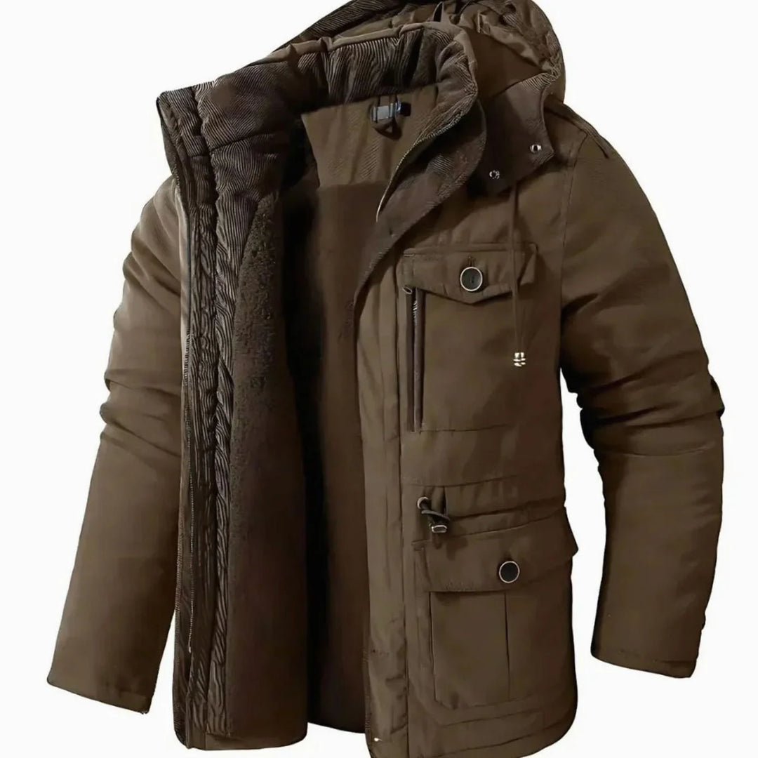 Matthias | Herren Winterjacke Wasser- und Winddicht Fleecefutter Kapuze 4