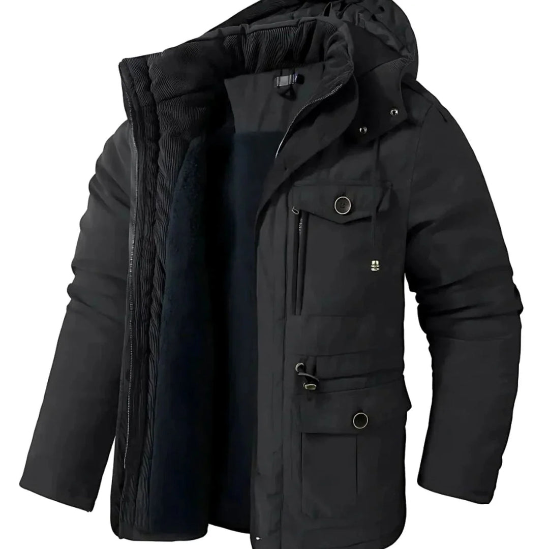 Matthias | Herren Winterjacke Wasser- und Winddicht Fleecefutter Kapuze 5