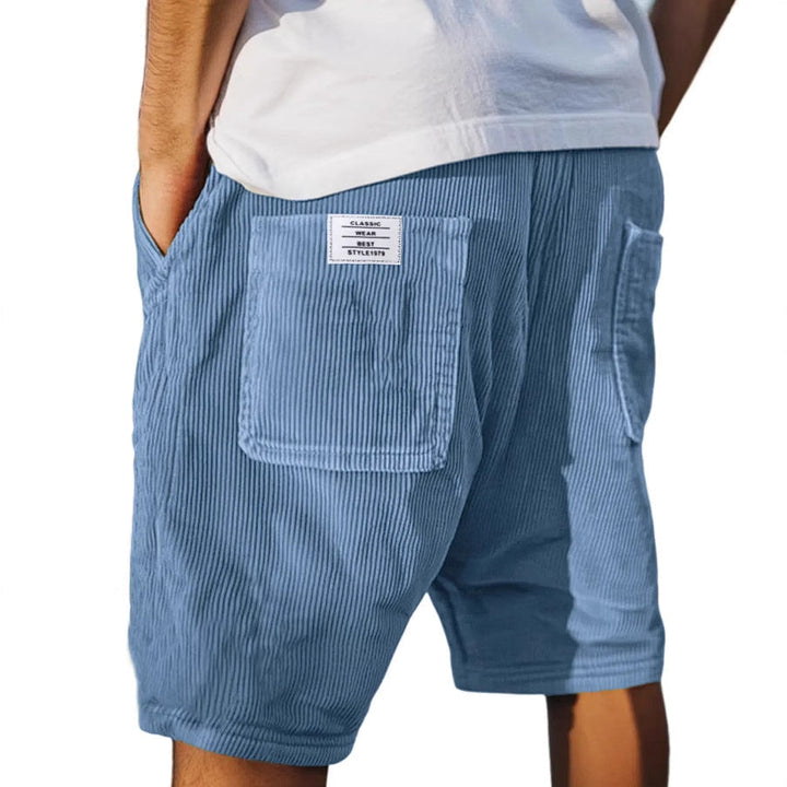 Men's Casual Shorts with Elastic Waistband, Unique Corduroy Texture, Urban Style 2