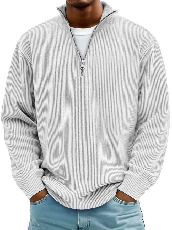 Men's Quarter Zip Sweater with Stand-Up Collar for Casual and Office Wear 4