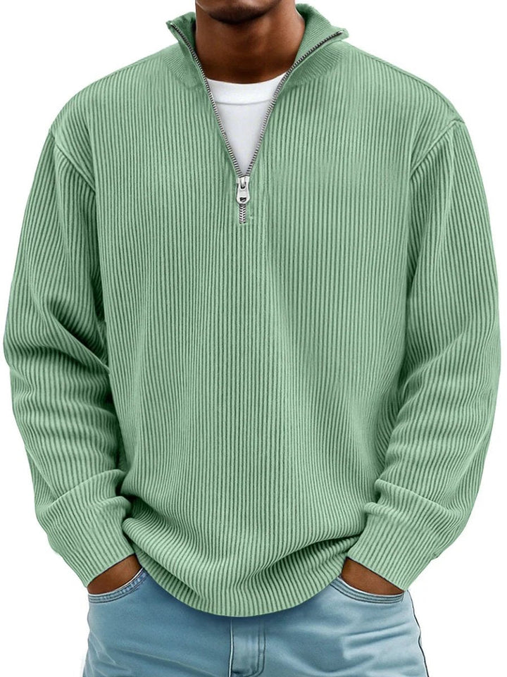Men's Sweater Half Zip Casual Style with Stand-Up Collar Loose Fit for Everyday Wear 7