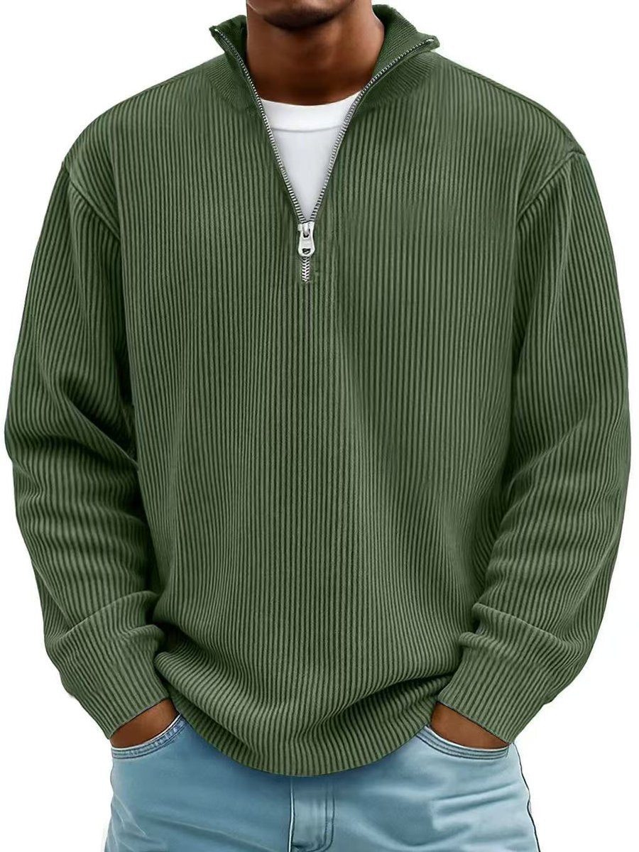 Men's Sweater Half Zip Casual Style with Stand-Up Collar Loose Fit for Everyday Wear 8