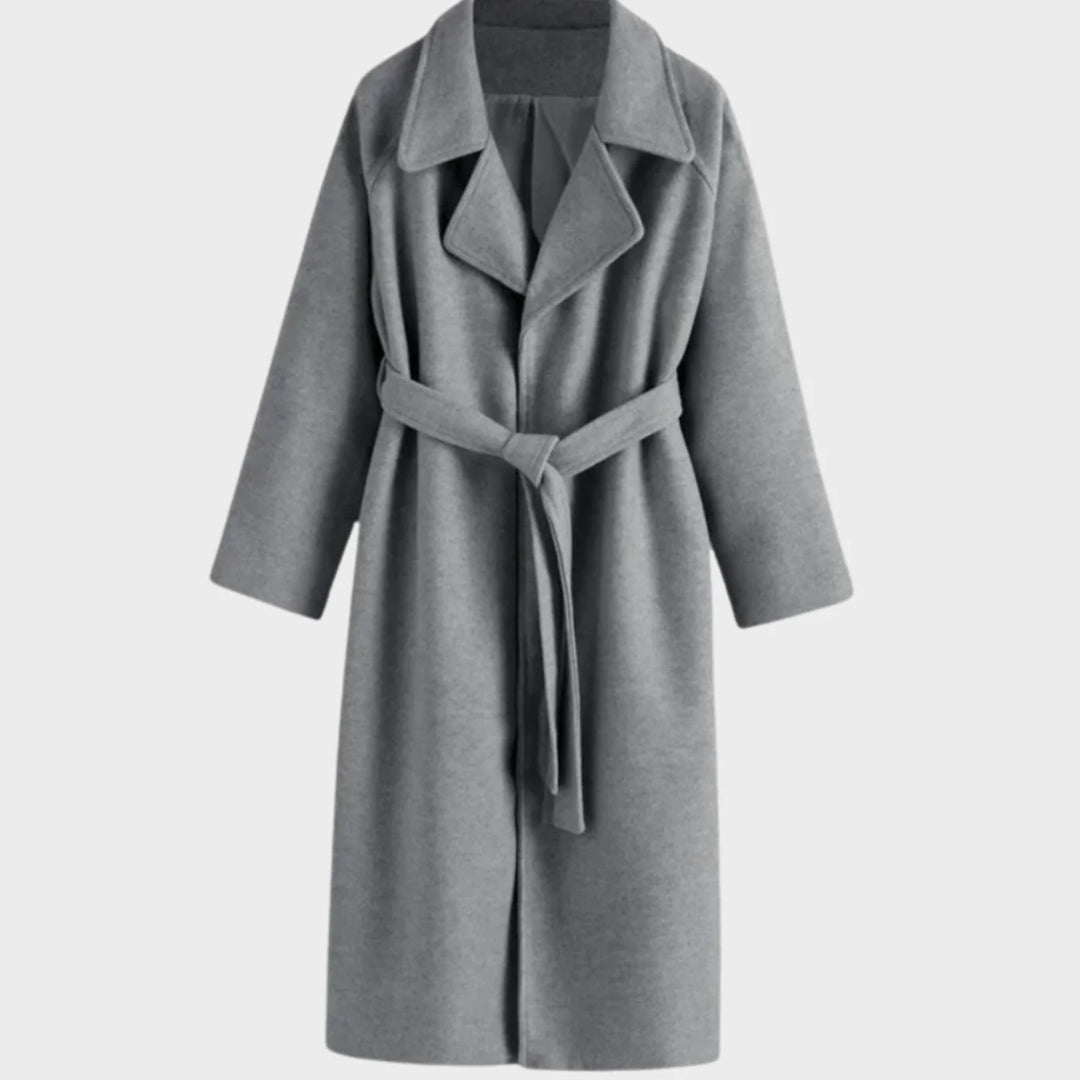 Mia | Damen Mantel damen Wollmischung taillierter Wintermantel mit Bindegürtel 3