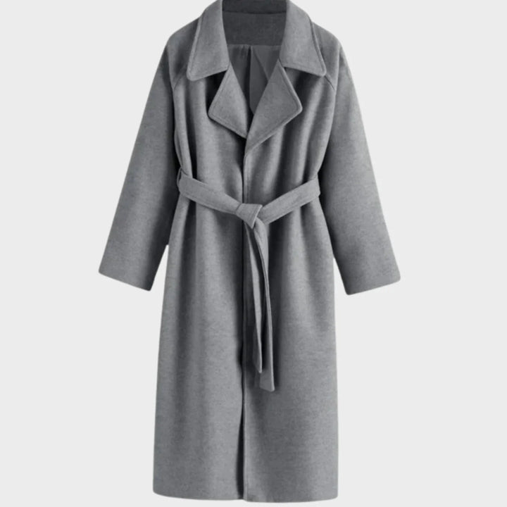 Mia | Damen Mantel damen Wollmischung taillierter Wintermantel mit Bindegürtel 3