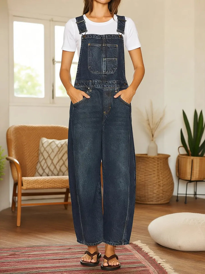 Nora | Denim Latzhose Jumpsuit mit Taschen 1