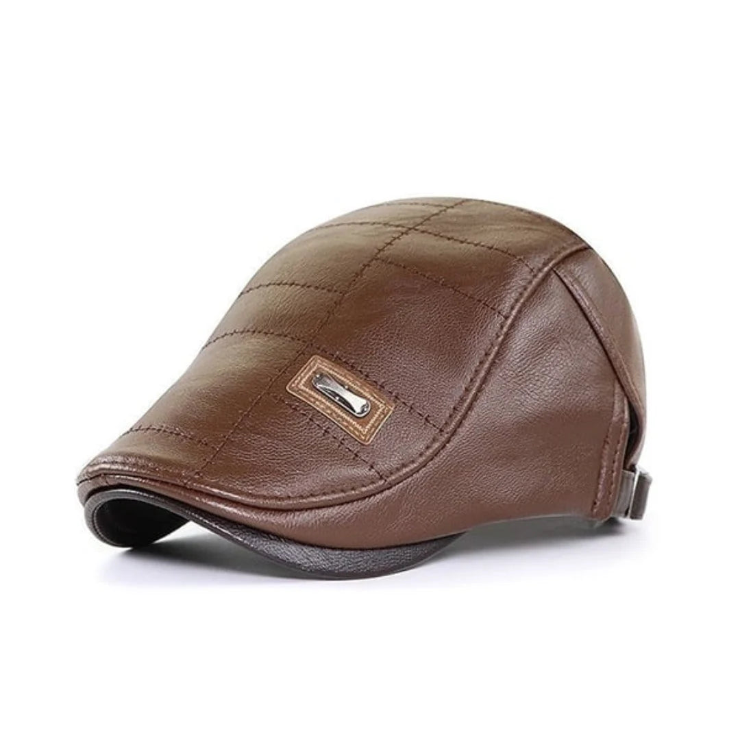 Retro Herren Lederbarett mit verstellbarem Band 9