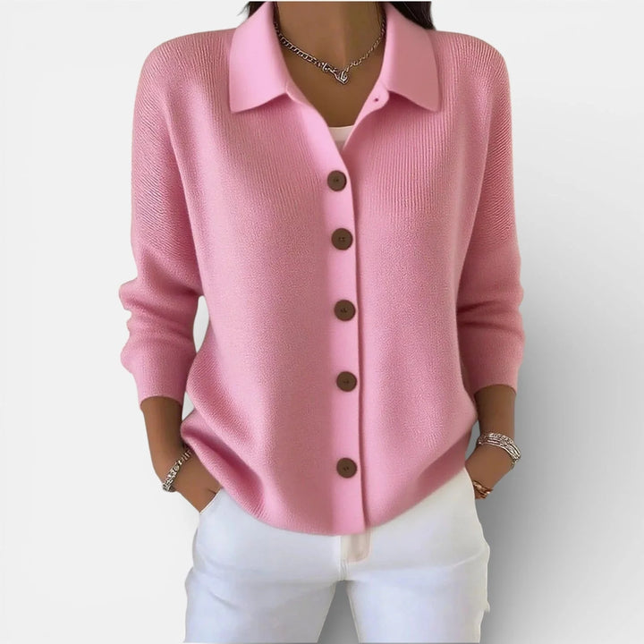 Rosalie | Strickbluse mit Polokragen und Knopfleiste 11