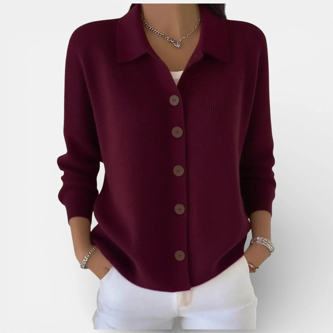 Rosalie | Strickbluse mit Polokragen und Knopfleiste 5