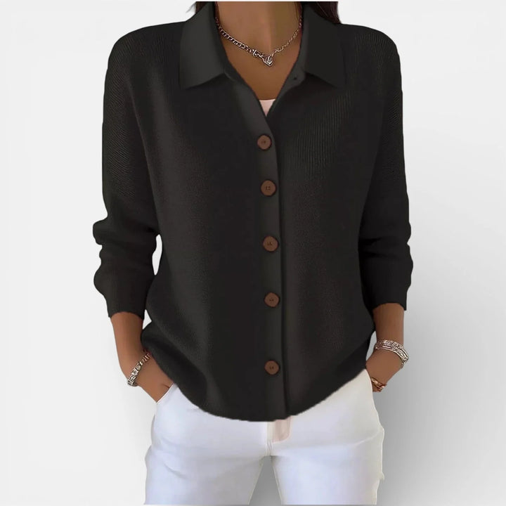 Rosalie | Strickbluse mit Polokragen und Knopfleiste 7
