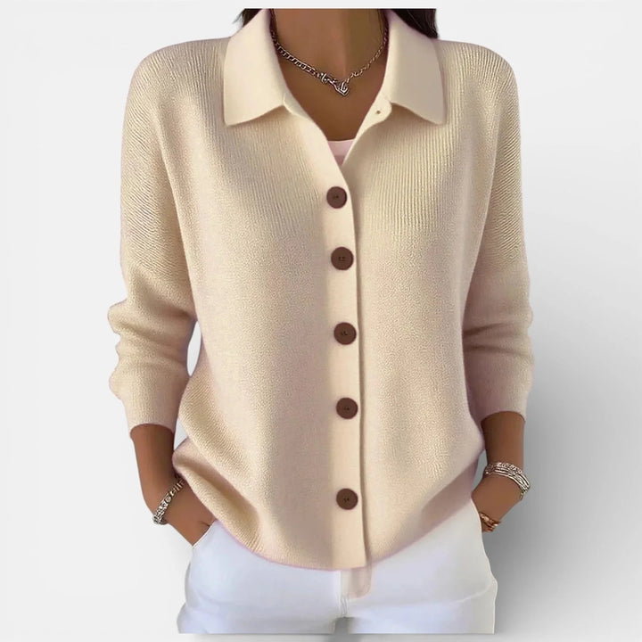 Rosalie | Strickbluse mit Polokragen und Knopfleiste 9