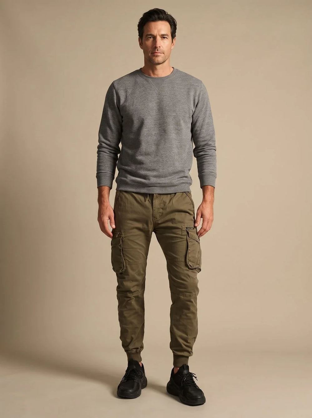 Simon | Herren Cargo Jogger Hose mit Cargotaschen elastischem Bund 1