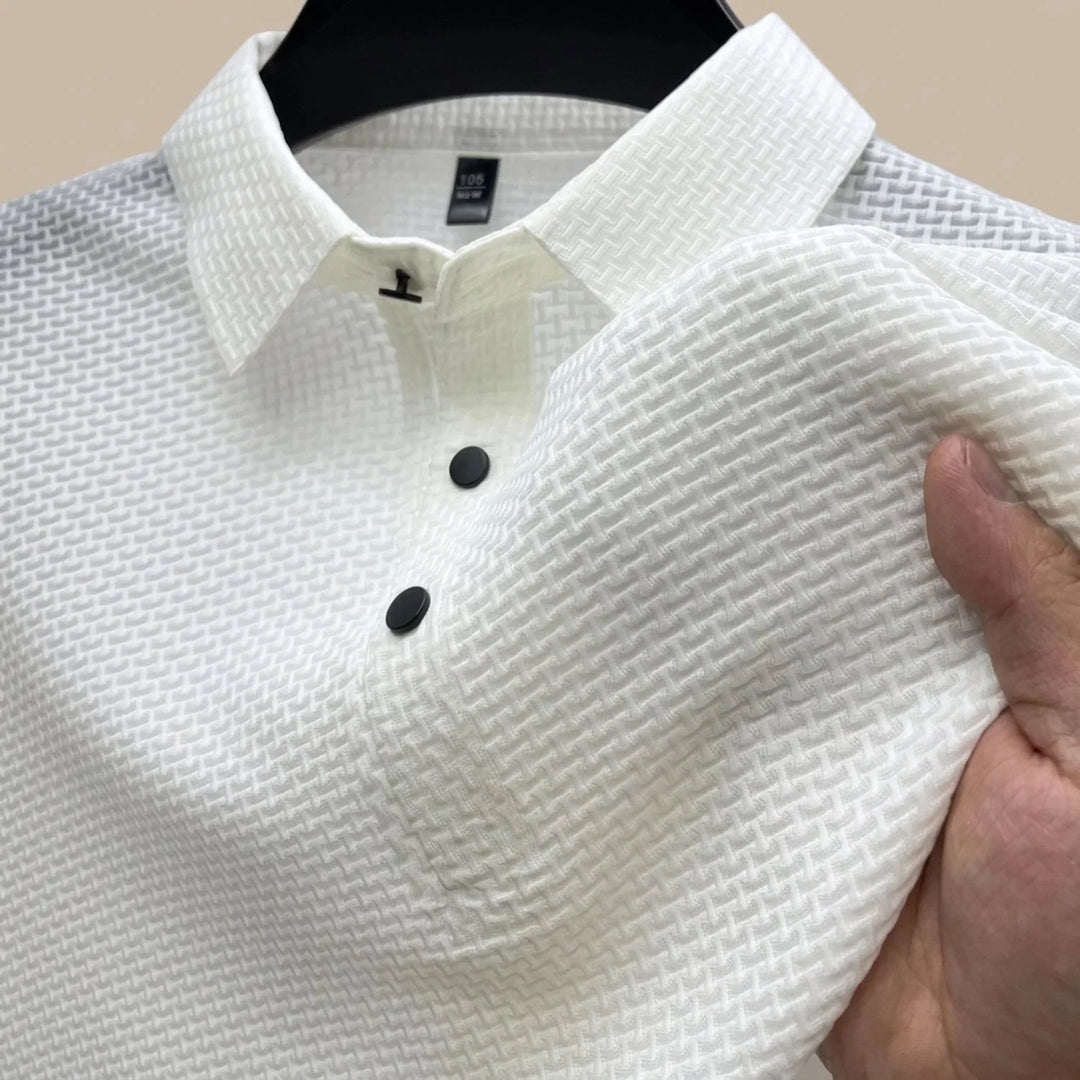 Simon | Herren Knitterfreies Kurzarm-Poloshirt mit Klassischem Kragen 4