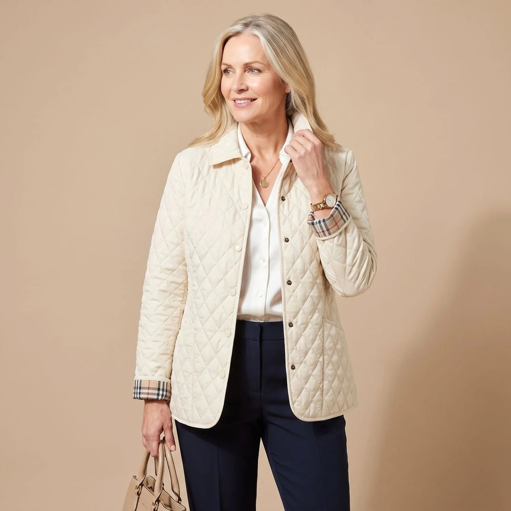 Sophie | Damen Steppjacke mit Knopfleiste leichte taillierte Übergangsjacke 1