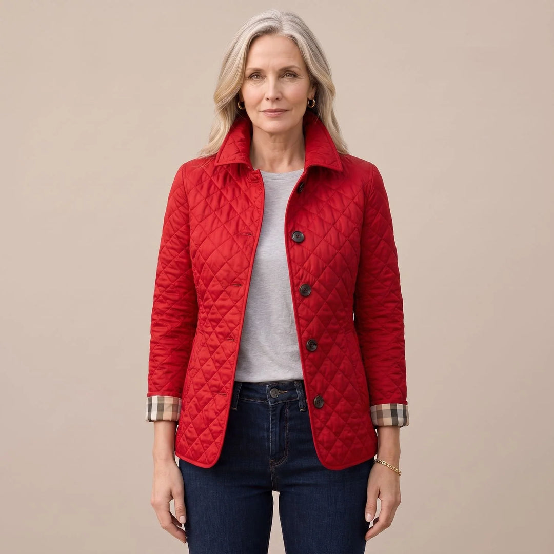 Sophie | Damen Steppjacke mit Knopfleiste leichte taillierte Übergangsjacke 3