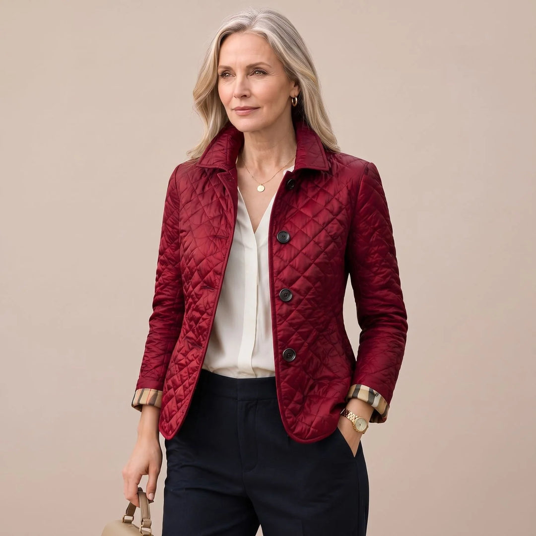 Sophie | Damen Steppjacke mit Knopfleiste leichte taillierte Übergangsjacke 5
