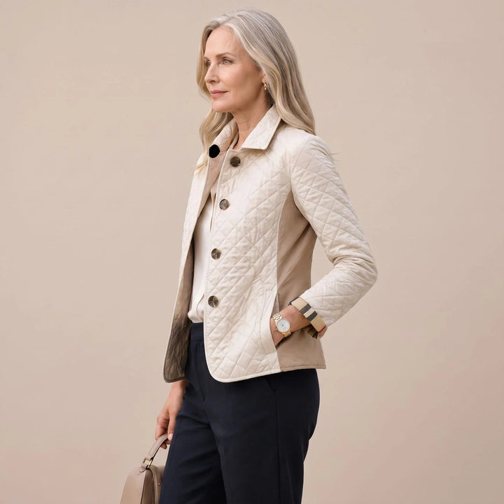 Sophie | Damen Steppjacke mit Knopfleiste leichte taillierte Übergangsjacke 6