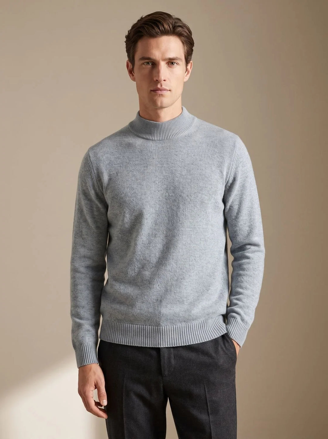 Stefan | Herren Slim-Fit Strickpullover mit Mock-Kragen und Rippbündchen 6
