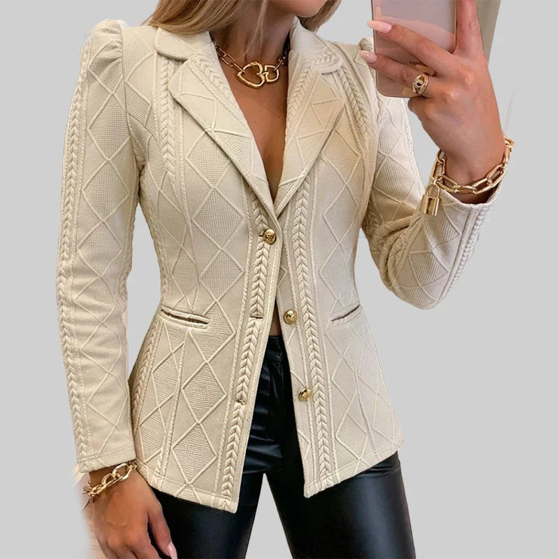 Svenja | Damen Taillierter Blazer mit Metallknöpfen 8