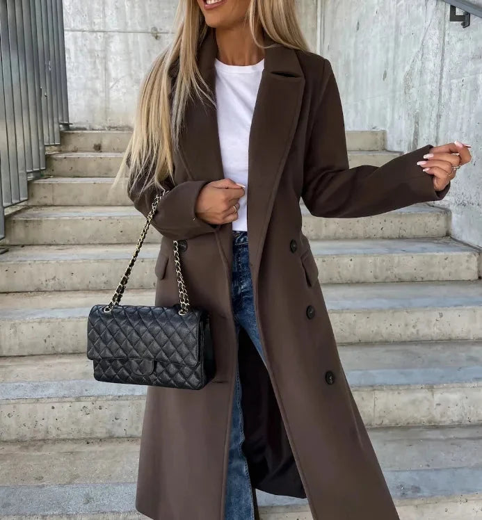 Svenja | Oversized Mantel mit Reverskragen und Zweireiher 0