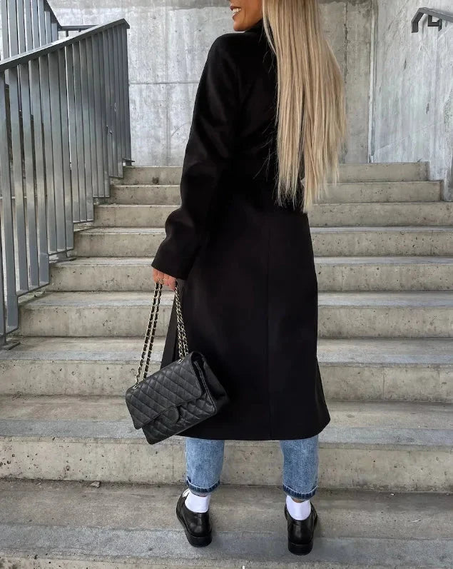 Svenja | Oversized Mantel mit Reverskragen und Zweireiher 5
