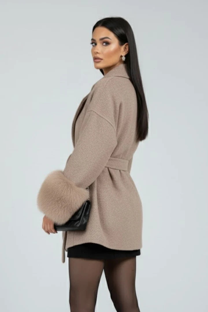 Women’s Belted Full Length Coat with Waist Tie 4