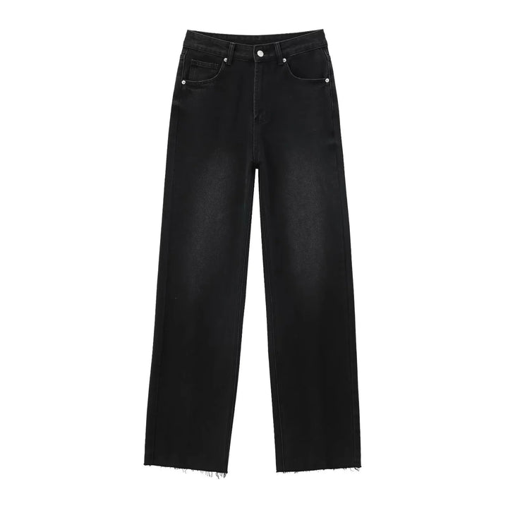 Women's High-Waisted Wide Leg Jeans Vintage Wash Casual Denim Pants 7