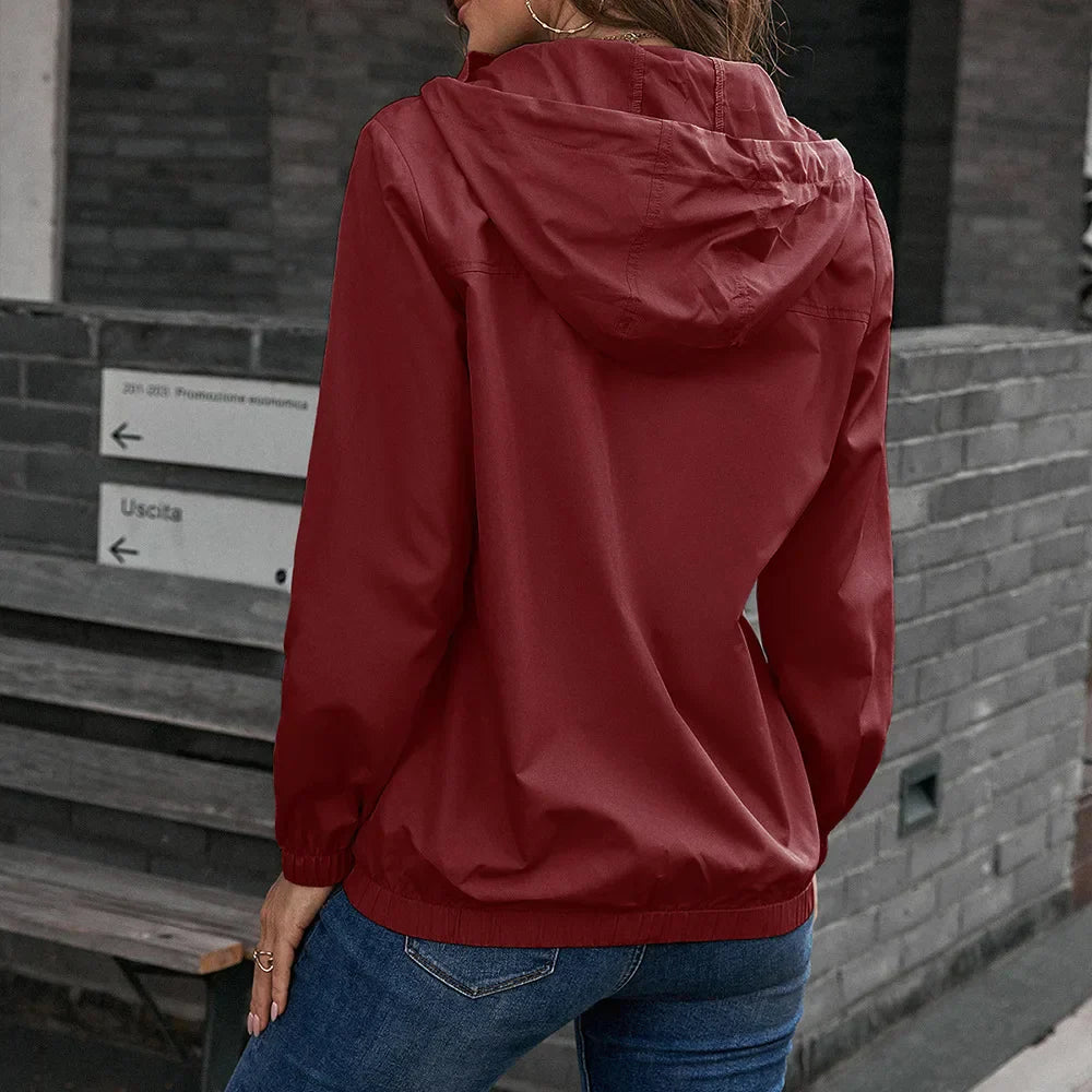 Women's Hooded Waterproof Trench Coat | Long Sleeve 4