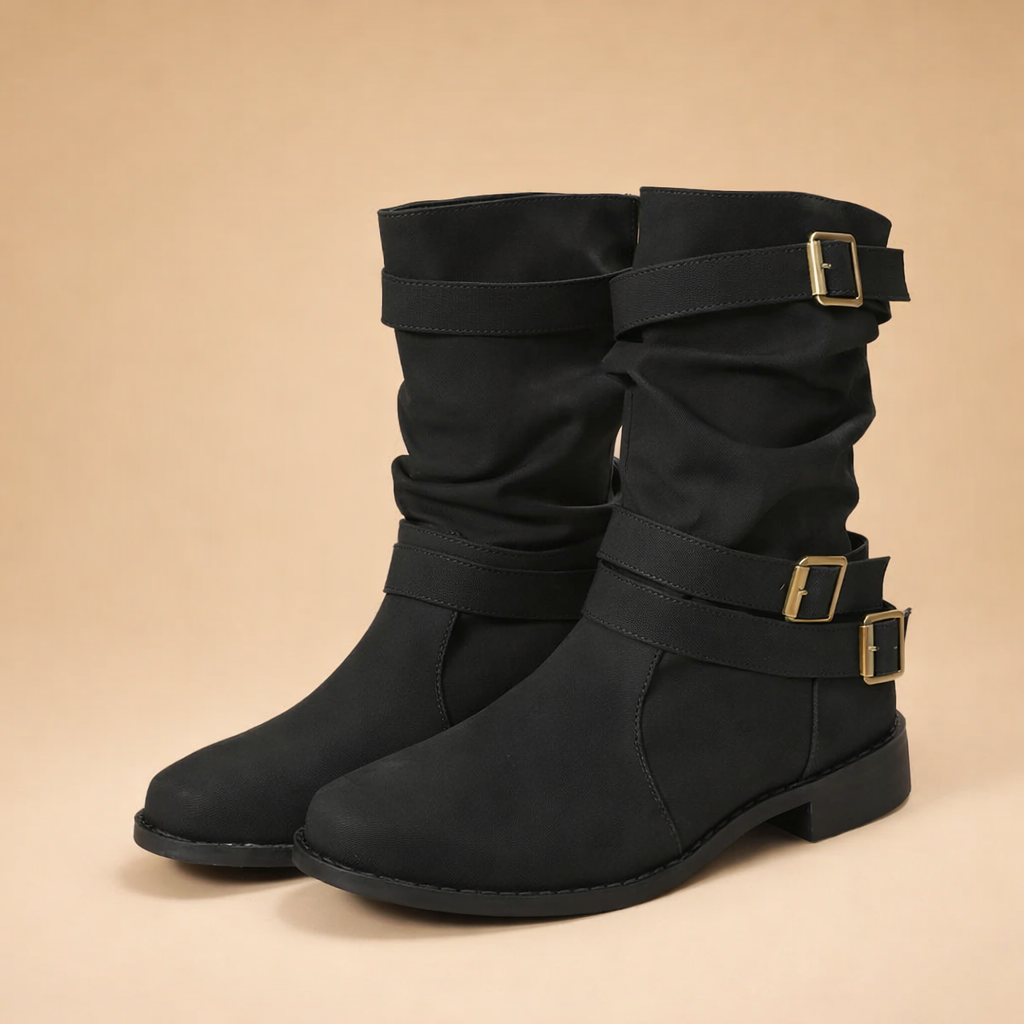 Sophia | Bottes mi-mollet à boucle pour femmes