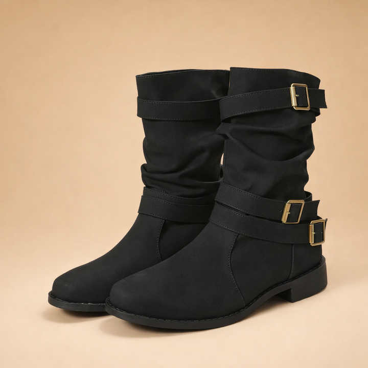 Sophia | Bottes mi-mollet à boucle pour femmes