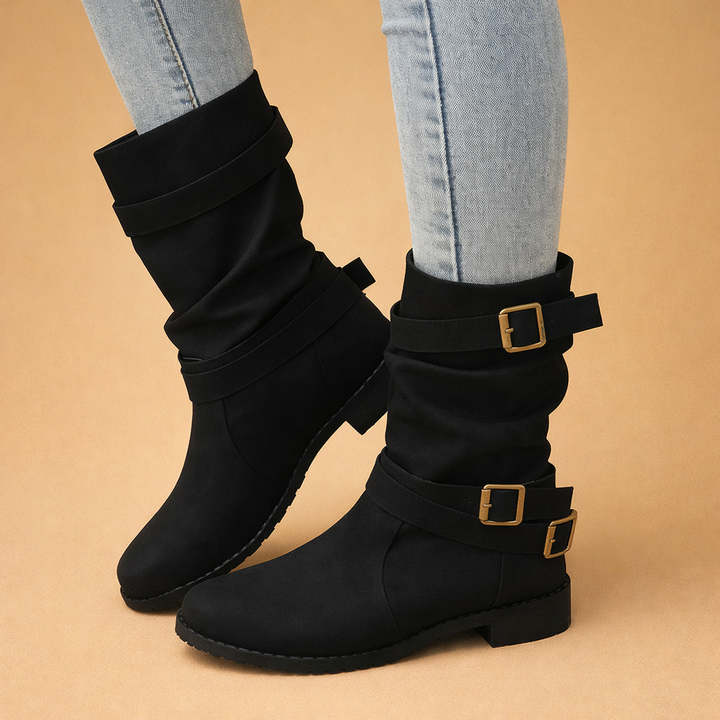 Sophia | Bottes mi-mollet à boucle pour femmes