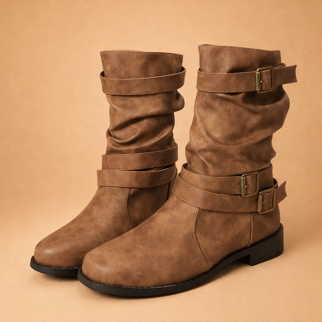 Sophia | Bottes mi-mollet à boucle pour femmes
