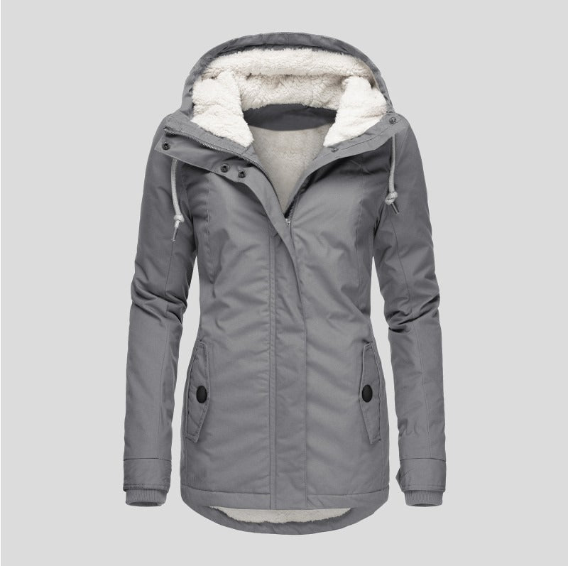 Frieda | Women's Fleece-Lined Waterproof Hooded Jacket with Zipper