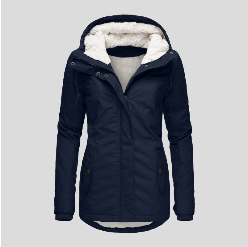 Frieda | Women's Fleece-Lined Waterproof Hooded Jacket with Zipper