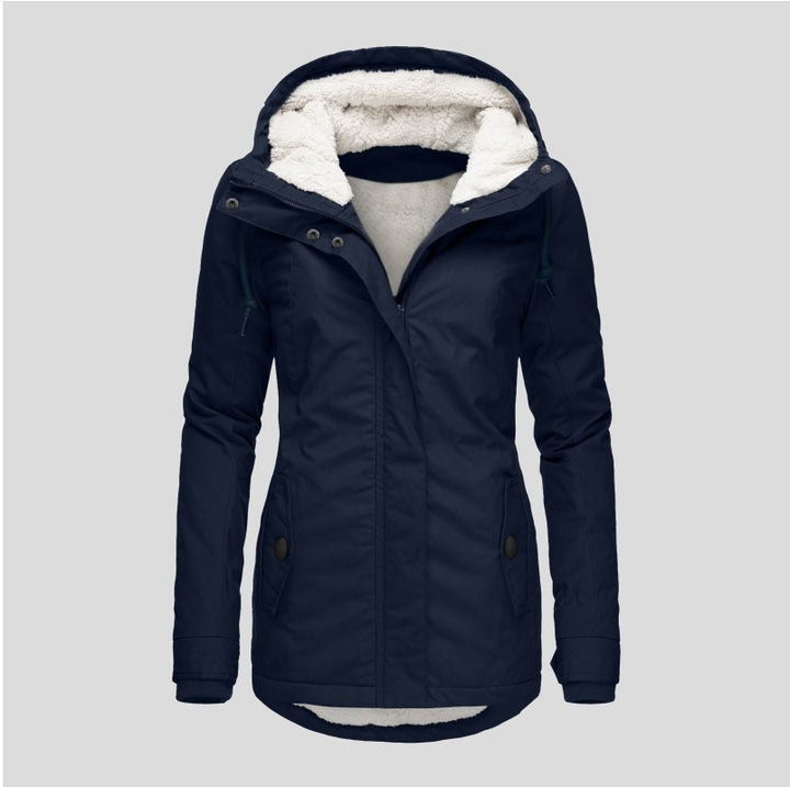 Frieda | Women's Fleece-Lined Waterproof Hooded Jacket with Zipper